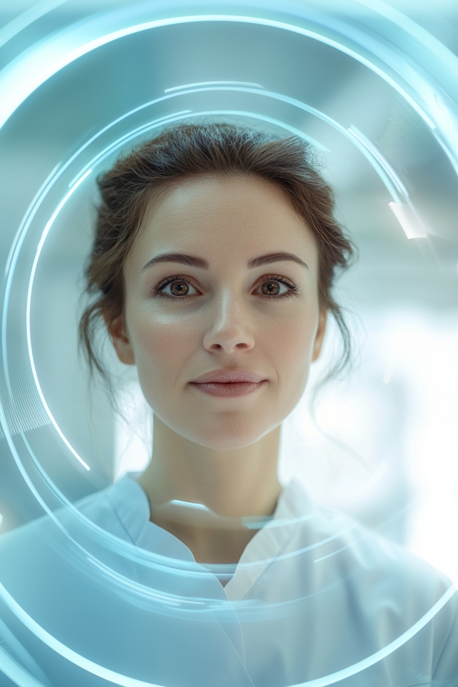 Friendly AI character Myai speaking on phone